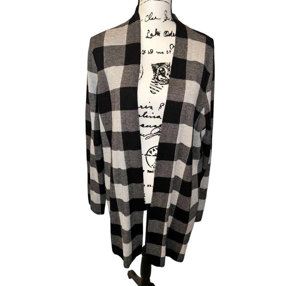 Talbots Women's Size XL‎ Open Cardigan Buffalo Plaid Super Soft NWT $99.50 Orig